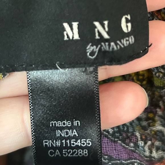 MNG by Mango Paisley Lightweight Scarf Sage, Yellow, White, Purple - Picture 5 of 11